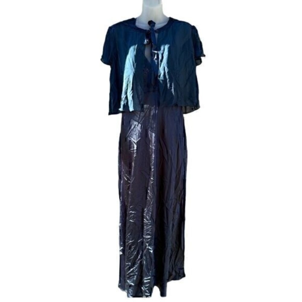 Cabernet sleeveless gown bed jacket L XL Blue